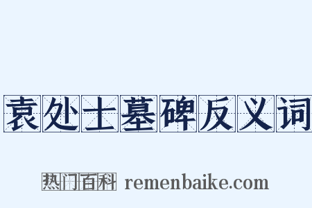 袁处士墓碑反义词是什么意思的图片